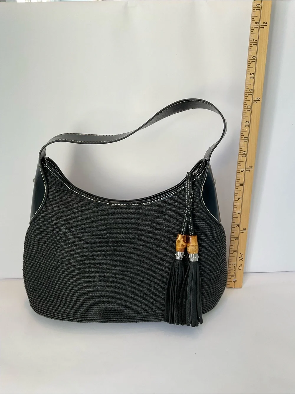 Vintage Talbots Classic Black Hobo Shoulder Bag — Sleek Everyday Carry